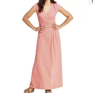 Lands End Cap Sleeve Surplice Wrap Maxi Dress. Size XL/P 18